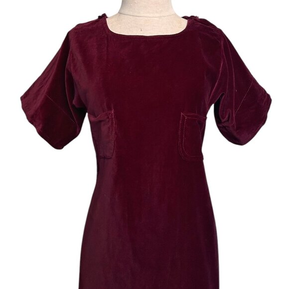 70s vintage velvet tunic top dress overlay Esprit burgundy boho hippie. - Picture 10 of 14